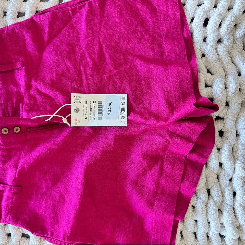 NWT Zara Girls 11/12 Vibrant Pink Girls Shorts